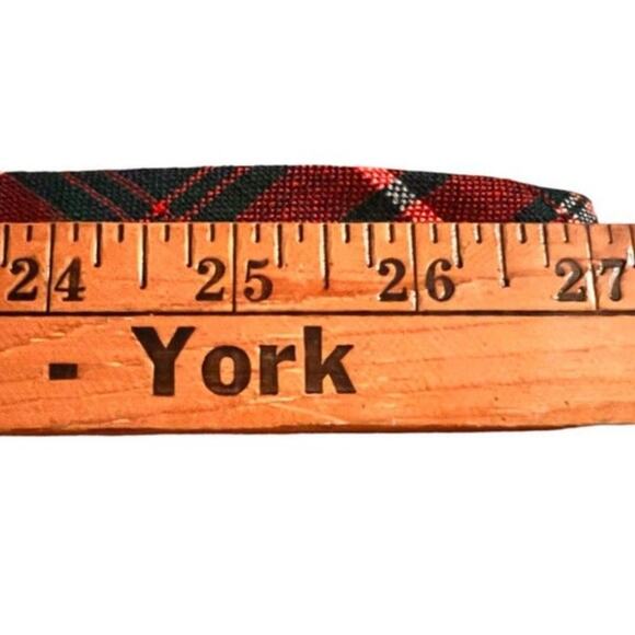 VTG Scottish Wool Plaid Tartan Tie Red Green White Clan Duke Rothesay Heritage - Picture 5 of 6